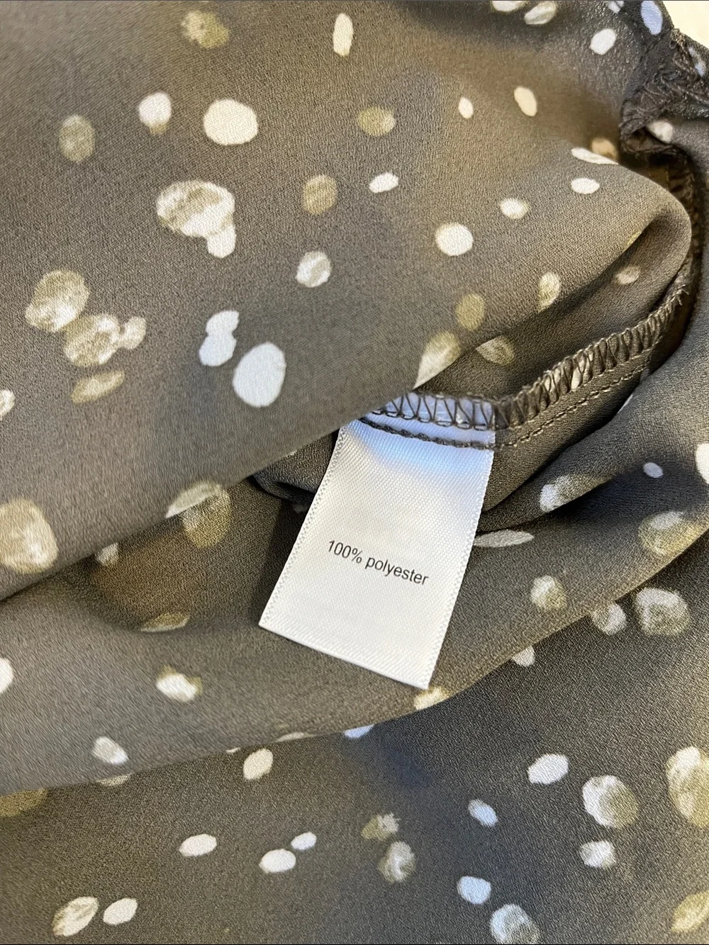 Maurices Olive Green Short Sleeve Blouse with White Dot Print - Picture 5 of 5